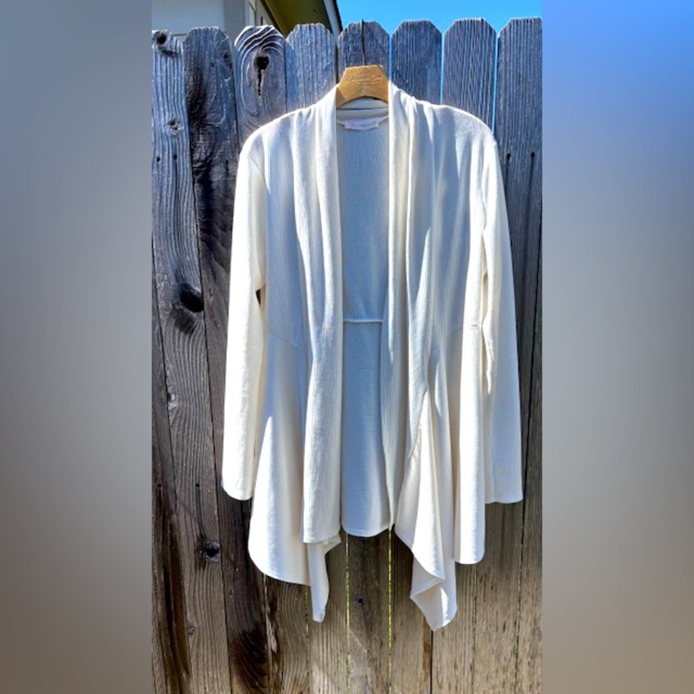 NWOT KISMET “Timing” Open front off white cream white draped cardigan
